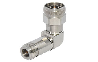 18GHz N(母頭)-N(公頭)射頻轉接器，90°直角彎