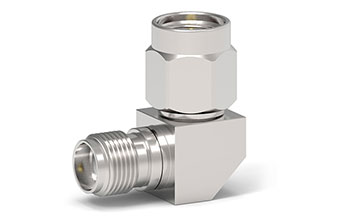 26.5GHz SMA(母頭)-SMA(公頭)射頻轉接器，90°直角彎